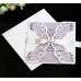 Marriage Invitation Card Wedding Decoration Square White Card Laser Cut 